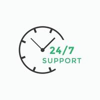 24 hours call center icon vector 247 support icon sign button call center symbol icon template