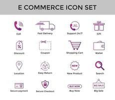 Set of e commerce line icon  online shopping icon set editable Stroke vector