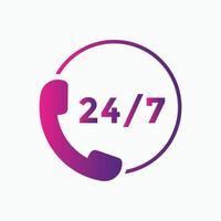 customer support icon. 24 hours call center icon vector