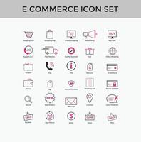 Set of e commerce line icon  online shopping icon set editable Stroke vector