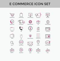 conjunto de iconos de línea de comercio electrónico conjunto de iconos de compras en línea trazo editable vector