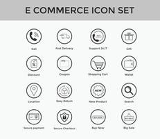 Set of e commerce line icon  online shopping icon set editable Stroke vector