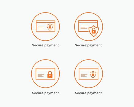 pago seguro, conjunto de iconos de pago seguro. icono de comercio electrónico vector