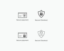 secure payment, secure checkout icon set. E commerce icon vector