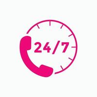 customer support icon. 24 hours call center icon vector