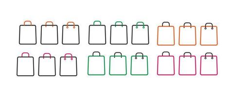 set of Bag icon vector template. shopping bag icon