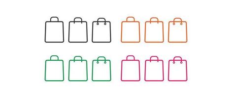 set of Bag icon vector template. shopping bag icon