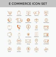 conjunto de iconos simples de comercio electrónico conjunto carrito de compras colorido, entrega, pago seguro, tarjeta de crédito, etc. vector