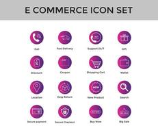 Set of e commerce line icon  online shopping icon set editable Stroke vector