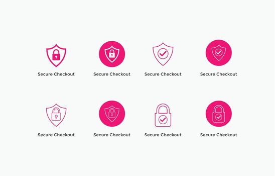 pago seguro, conjunto de iconos de pago seguro. icono de comercio electrónico vector