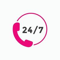 customer support icon. 24 hours call center icon vector