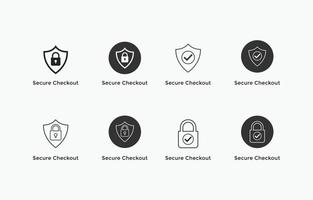 secure payment, secure checkout icon set. E commerce icon vector