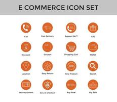 conjunto de iconos de línea de comercio electrónico conjunto de iconos de compras en línea trazo editable vector