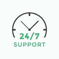 24 hours call center icon vector 247 support icon sign button call center symbol icon template