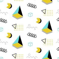 Retro memphis seamless pattern. 80-90s style vector
