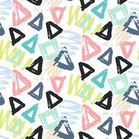 Modern seamless pattern with brush painted shapes vector