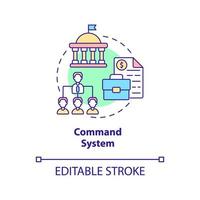 Command system concept icon. Planned economy. Economic systems types abstract idea thin line illustration. Isolated outline drawing. Editable stroke. Arial, Myriad Pro-Bold fonts used vector