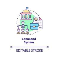 Command system concept icon. Planned economy. Economic systems types abstract idea thin line illustration. Isolated outline drawing. Editable stroke. Arial, Myriad Pro-Bold fonts used vector