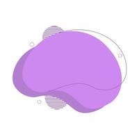 Abstract fluid design element. Minimalistic background for text. Wavy bubble banner, poster clipart with lines, dots. Flowing liquid purple flat shape. Geometric color illustration. Isolated vector