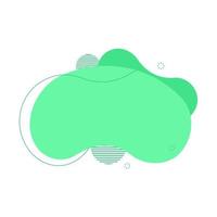 Abstract fluid design element. Minimalistic background for text. Wavy bubble banner, poster clipart with lines, dots. Flowing liquid green flat shape. Geometric color illustration. Isolated vector