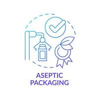 Aseptic packaging blue gradient concept icon. Bacterium free product. Advantages of UHT milk abstract idea thin line illustration. Isolated outline drawing. Myriad Pro-Bold fonts used vector