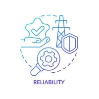 Reliability blue gradient concept icon. Smart grid protection from accidents abstract idea thin line illustration. Isolated outline drawing. Roboto-Medium, Myriad Pro-Bold fonts used vector