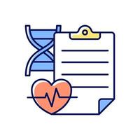 Measuring outcomes RGB color icon. Clinical trials results determination. Recording researches efficacy. Patient-centered outcome assessment. Isolated vector illustration. Simple filled line drawing