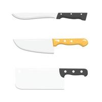 Knife Set Flat Illustration. Clean Icon Design Element on Isolated White Background vector