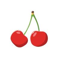 Cherry Flat Illustration. Clean Icon Design Element on Isolated White Background vector