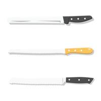 Bread Knife Set Flat Illustration. Clean Icon Design Element on Isolated White Background vector