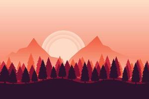 background Landscape mountain forest Premium Vector