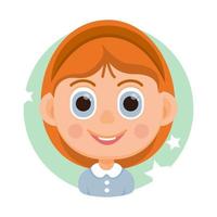 Avatar of a young girl. vector