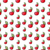 Seamless canvas. A set of cute cherries. vector