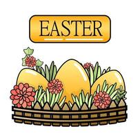 Decorative Easter eggs. Three Easter eggs. Vector illustration.