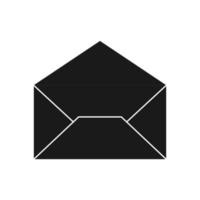 The envelope icon is open, vector graphics.