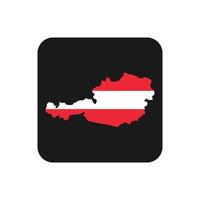 Austria map silhouette with flag on black background vector