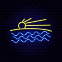 Summer Beach Neon Sign. Vector illustration