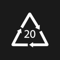 símbolo de reciclaje de papel pap 20. ilustración vectorial vector