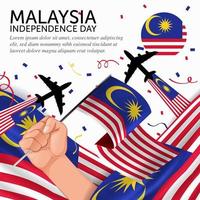 Malaysian Independence Day Anniversary. Banner, Greeting card, Flyer design. Poster Template Design vector