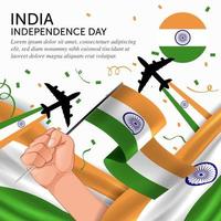 India Independence Day Anniversary. Banner, Greeting card, Flyer design. Poster Template Design vector