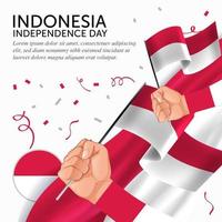 aniversario día de la independencia de indonesia. banner, tarjeta de felicitación, diseño de volante. diseño de plantilla de cartel vector