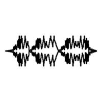 Radio wave wireless Pulse audio music contour outline line icon black color vector illustration image thin flat style