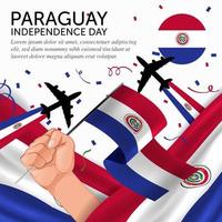 Paraguay Independence Day Anniversary. Banner, Greeting card, Flyer design. Poster Template Design vector