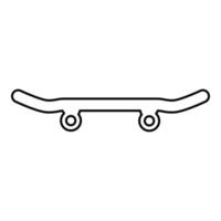Skateboard longboard contour outline line icon black color vector illustration image thin flat style