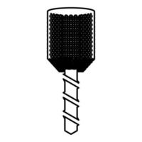 Drill bit auger in head drilling tool Milling machine spindle CNC factory contour outline line icon black color vector illustration image thin flat style