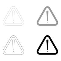 Sign of attention the set black grey color icon vector