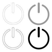 Button turn on or off icon the set black grey color icon vector