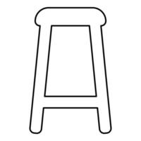 Stool contour outline line icon black color vector illustration image thin flat style