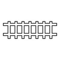 Rail rails Railroad Railway Train track contour outline line icon black color vector illustration image thin flat style
