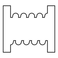 Spool wire cable coil reel cord contour outline line icon black color vector illustration image thin flat style